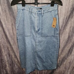 Vans Carpenter Denim Skirt Womens Size 27‎ Light Wash Pockets Casual